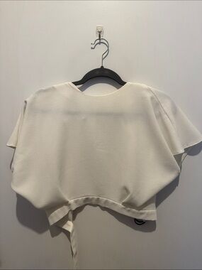 ASOS Cream Tie-Front Crop Top